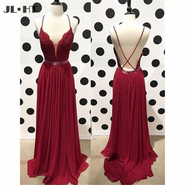 

elegant burgundy evening dresses long with appliques lace deep v-neck front slit chiffon prom gown backless evening dress, White;black