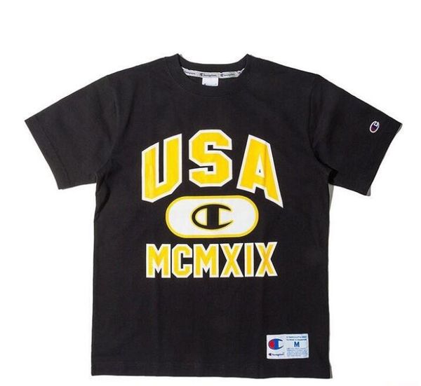 

championship t-shirts men short sleeve t shirt skateboard fashion brand clothing hip hop camisetas mens streetwear tee shirt homme, White;black