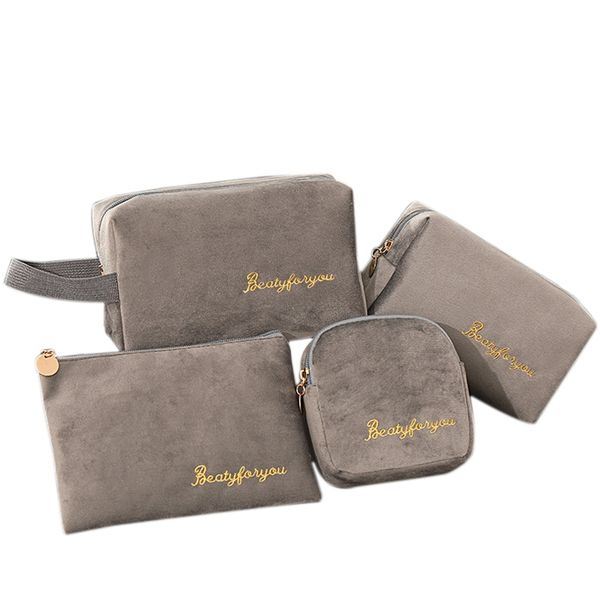 

4шт / set косметическая сумка бизнес макияж дело женщины путешествия make up zipper organizer чехол для хранения туалетных wash ванна kit