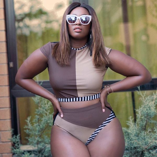 

designer bikini swimwear women bikini plus size large patchwork crop push up swimsuits letter set high waist bathing suit ladies, White;black