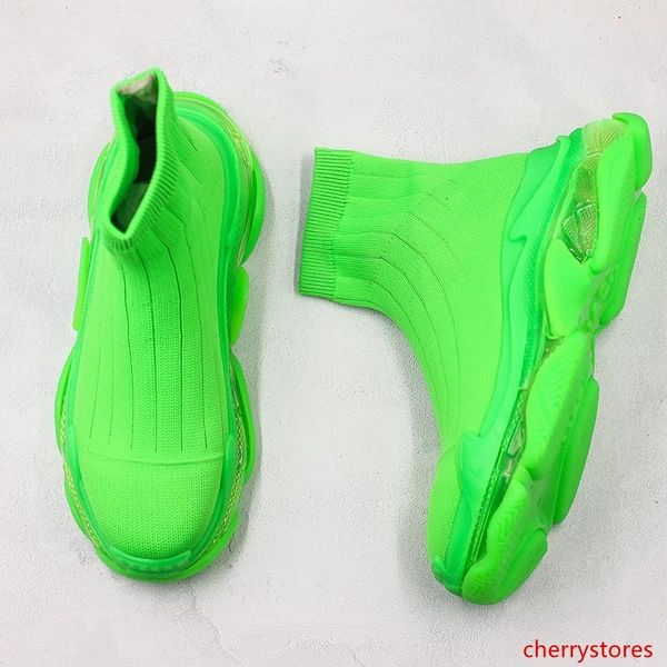 

2019 paris triple s 2.0 17fw sock shoes fashion green luxury fly knitting designer mens women sports casual shoes