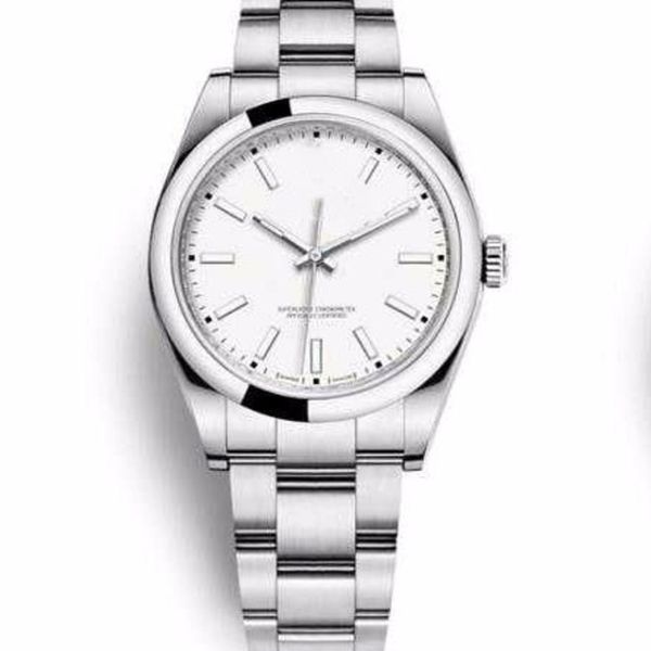 

new arrivals black white dial mechanical automatic mens watch steel bands king fashion blue luxury mens watches wristwatch, Slivery;brown