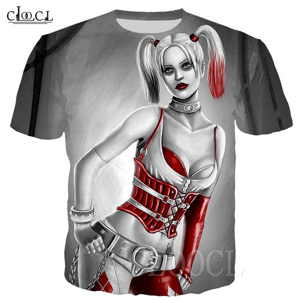 

new style harley quinn clown t-shirt casual pullover 3d print birds of prey summer short sleeves plus size tee shirt men women