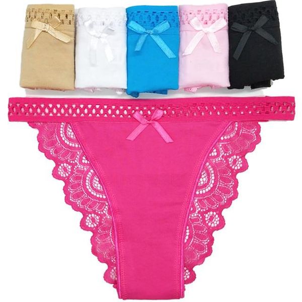 

2020 new pure cotton fashion panties lace ladies briefs solid color breathable skin-friendly ladies panties, Black;white