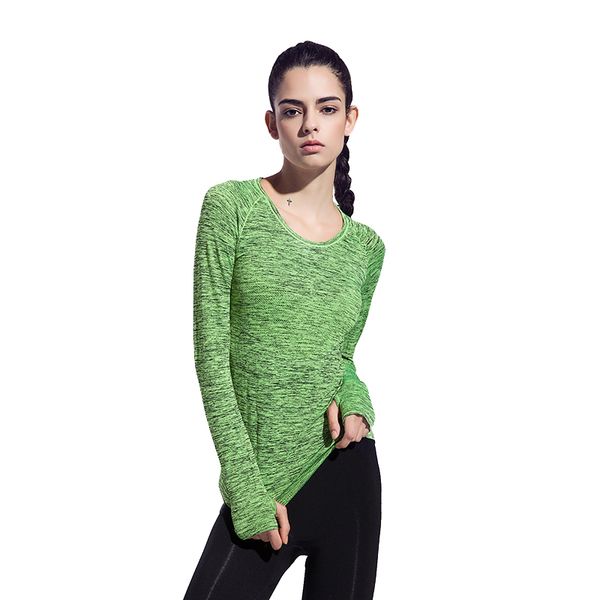 

women long sleeve yoga exercise run jogging shirts sports fitness running shirt workout sportswear gym wear, White;red