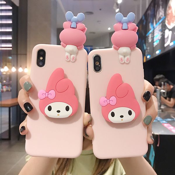 

мультфильм 3d стенд держатель силиконовый розовый телефон случае для iphone x xr xs 11 pro max 6s 7 8 плюс для samsung s8 s9 s10 примечание