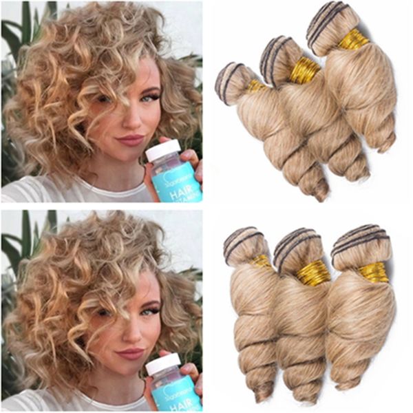 Honey Blonde Loose Wave Malaysian Virgin Hair 3bundles 300gram
