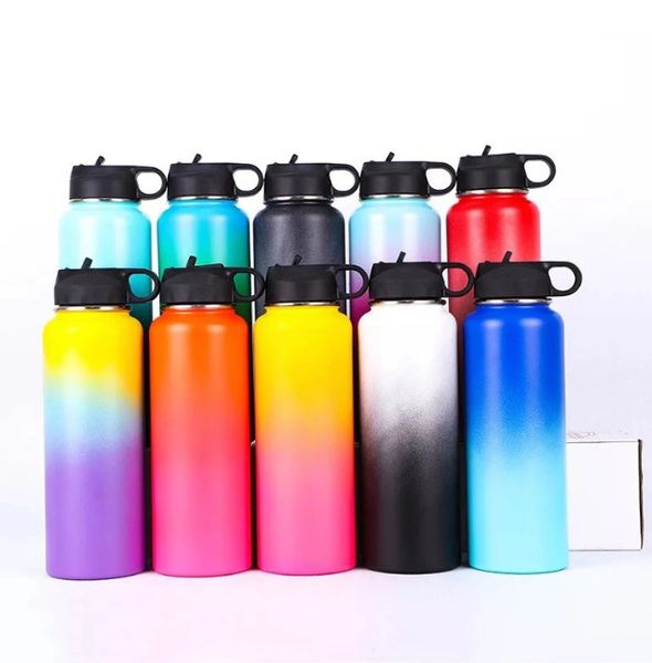 

the latest 100 colors, 40oz, 32oz, 18oz stainless steel hydro kettle large capacity travel sports bottle coffee cup write you