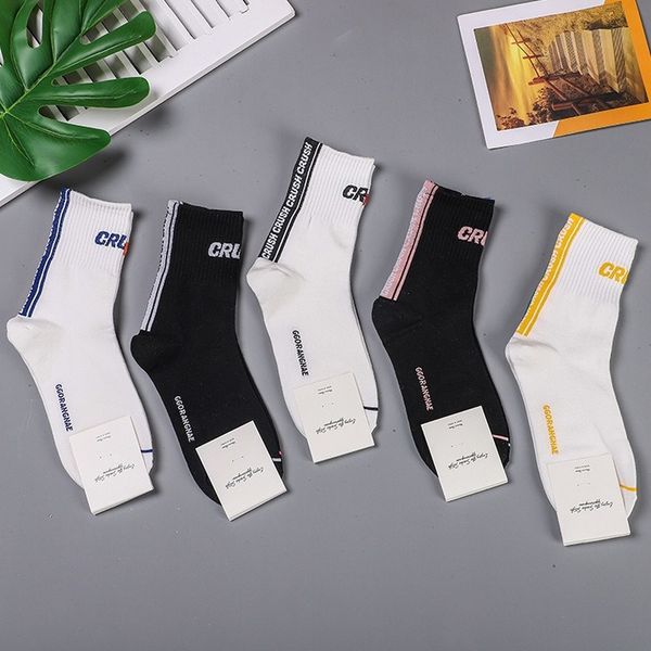 

cotton letter socks stripe crew sock warm women funny cute kawaii art happy japanese breathable sweat streetwear fashion casual, Black;white