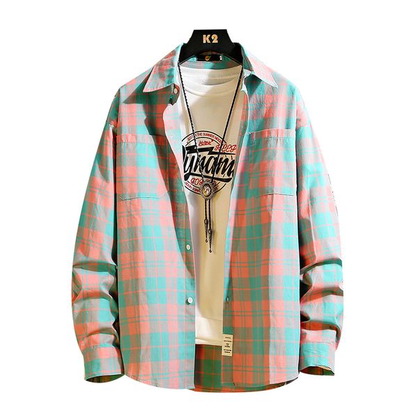 

long sleeve plaid shirt men casual mens shirts korean style stylish shirt slim men autumn shirts original brand clothing ii50cs, White;black