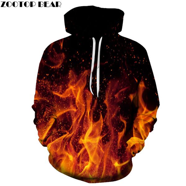 

fire printed hoody 3d men women hoodies 6xl sweatshirts hooded jacket streetwear tracksuits fashion casual pullover, Black