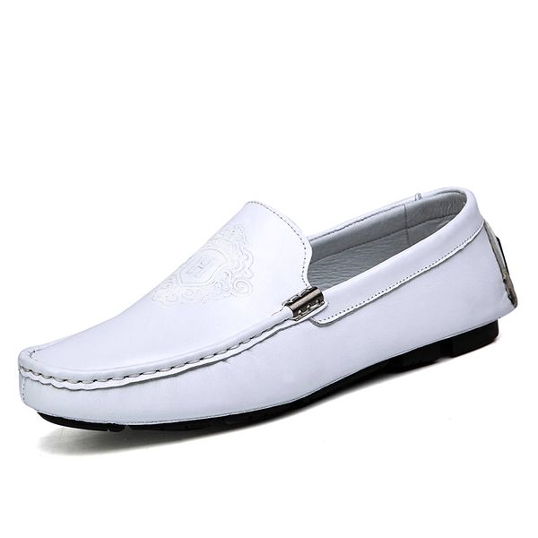 

2019 spring summer new men's loafers lazy soft flat casual shoes men breathable slip-on soft leather driving shoes moccasins, Black