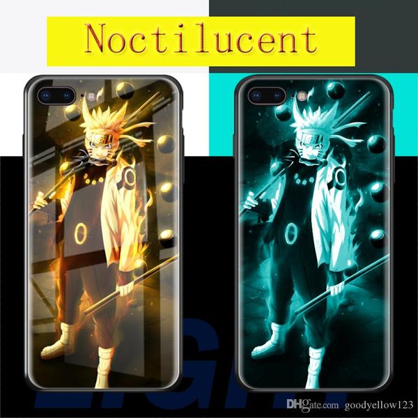 

slim cartoon naruto fashion glossy mirror luminous shockproof phone case for iphone 11 pro/x/xs/xr 8/7/6 plus