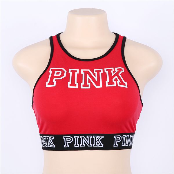 

tank for women 2019 new women tank quick dry tight sleeveless love pink letter print singlet exercise workout, White