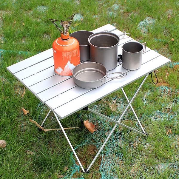 

camping gear aluminum table simple fold up table compact portable ultra-light camping