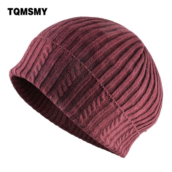 

tqmsmy solid color skullcap knitted wool skullies beanies men autumn winter knit hats for boys outdoor warm gorras cap tma92