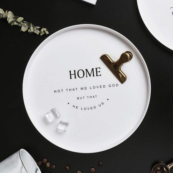 

round breakfast plate home fruit tray living room cup tray dim sum plastic new