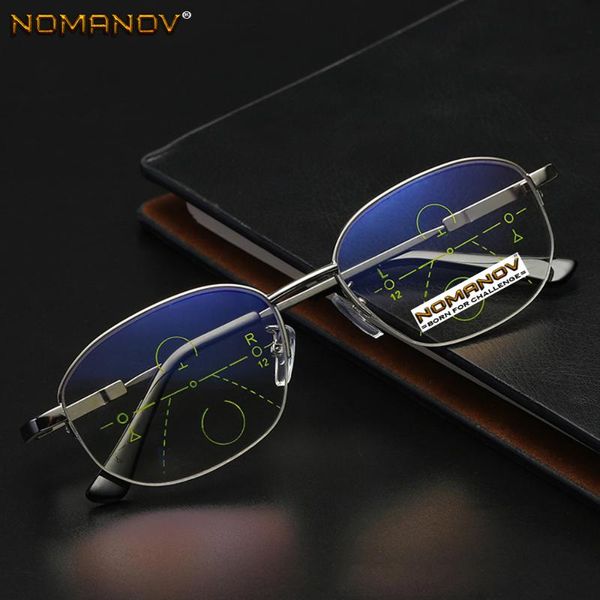 

round memory frame blu light blocking lens men women progressive multifocus reading glasses add 75 100 125 150 175 200 to 400, White;black