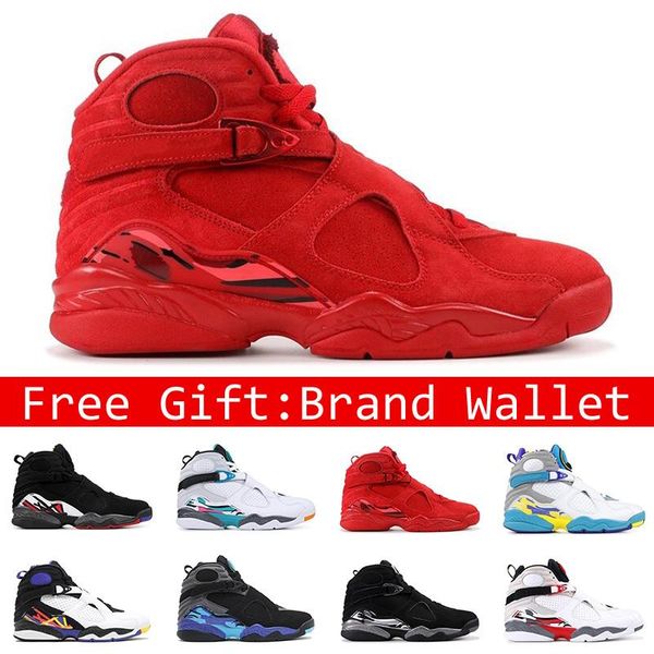 

with box 8s men basketball shoes high valentines day white aqua 3peat chrome countdown pack fashion 8 mens sports sneakers
