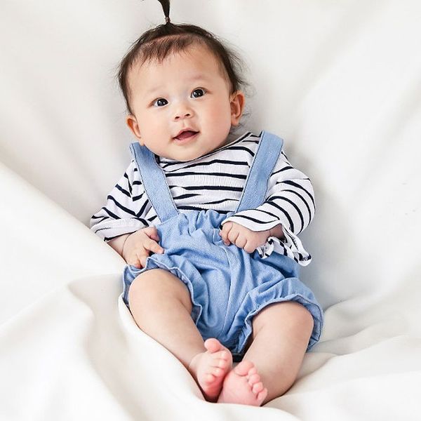 

2020 summer baby bib bow girls jeans shorts pants baby boy toddler girl jumpsuit overalls kids, Black