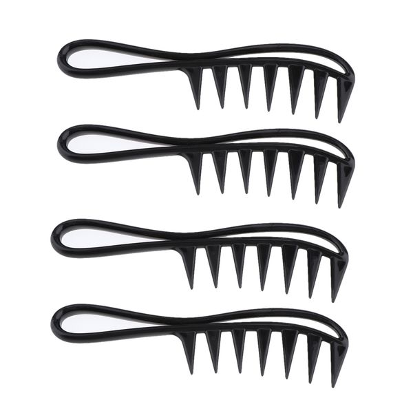 

4pcs mens oily hair pick comb salon dyeing hairdressing styling wide tooth, Silver
