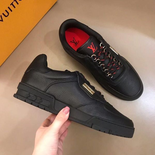 

fast delivery new style high-end luxury men's casual sports shoes fashion brand autumn and winter shoes leather upper platform jfght, Black