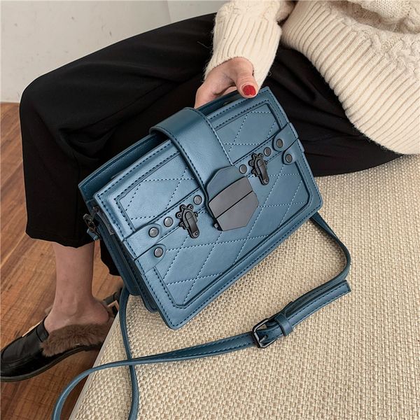 

fashion women bag 2020 new europe quilted chains rivet bag women shoulder handbag messenger small flap