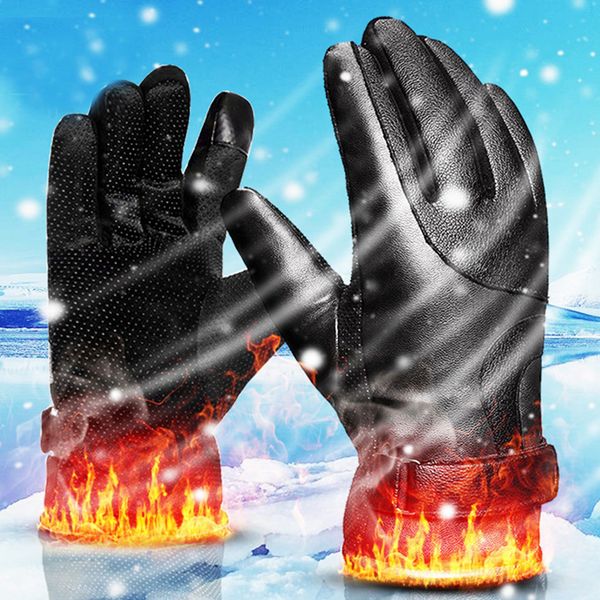 

winter men's big seven touch screen leather gloves women's warm non-slip outdoor riding ski gloves winter men's big seven #20