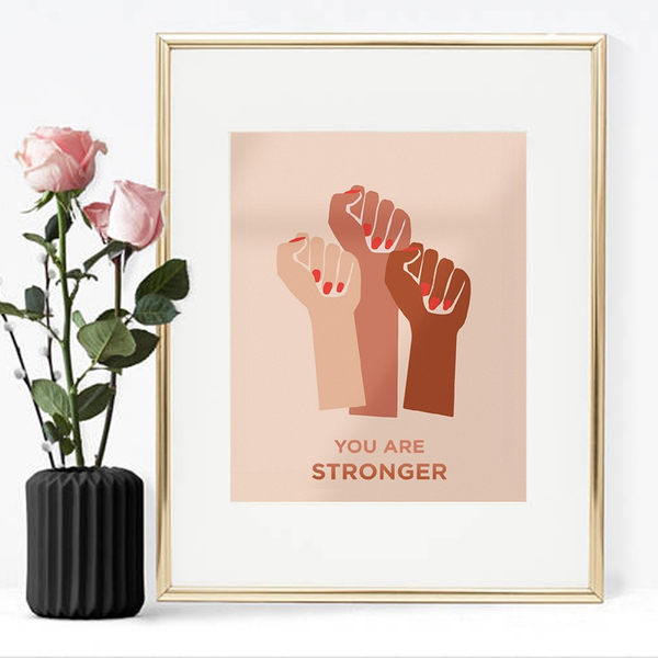 

canvas painting girl power print feminist illustration poster woman strong female art wall picture woman's room decor girls gift