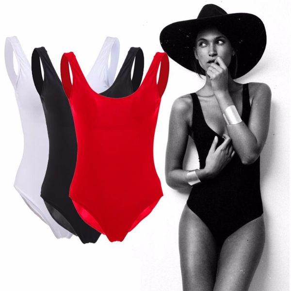 

женская one piece купальники high cut монокини backless купальник плавать бикини сексуальное белье купальники в 3 цветах, White;black