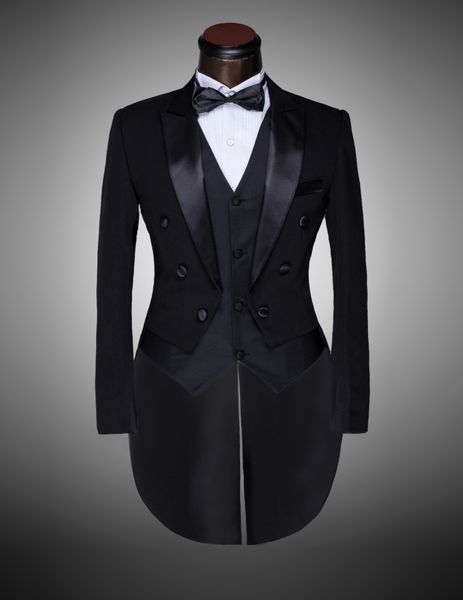 

классический дизайн мужчины черно-белый свадебный костюм / жених смокинг / вечерняя вечеринка / костюмы фрак 4 шт блейзер (куртка + брюки, White;black