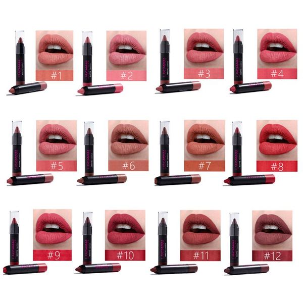 

langmanni 12pcs matte lipstick pen waterproof lasting lip gloss cosmetic new