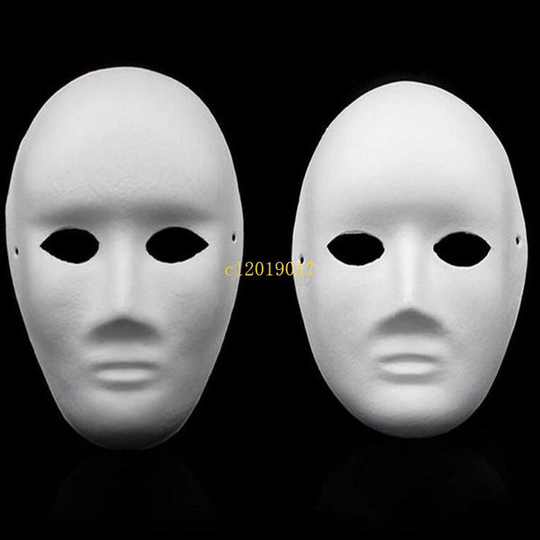 400 pcs Halloween Full Face Máscaras para Adultos DIY Mão-Pintado Pasta de Papel Gesso Coberto de Mache Em Branco Máscara Atacado Homens Mulheres Simples Partido Máscara