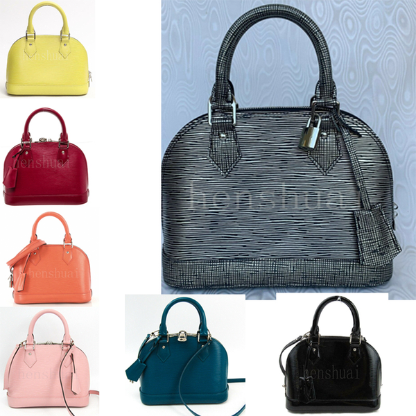 

alma bb shell bag shoulder handbag epi leather black vintage handbags damier women tote messenger bag with tag lock4bbd#