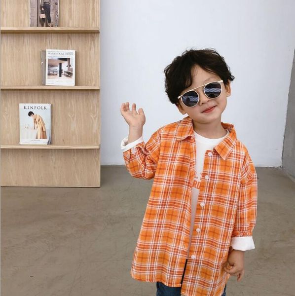 

2020 selling baby boys plaid shirt fashion spring kids blouse 1-6t, White;black