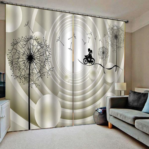 

beige curtains dandelion bedroom 3d window curtain luxury living room decorate cortina