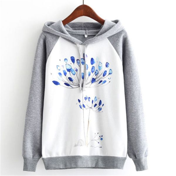 

2017 new stylish autumn style print women's hoodie full sleeve hooded sweatshirt coat pullover graphic hoody clothes outwear, Black
