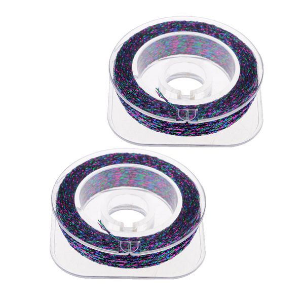 

2pcs nylon fishing rod guide ring wrapping line for rod building metallic repairing guide fixing threads purple 50m / 55yds