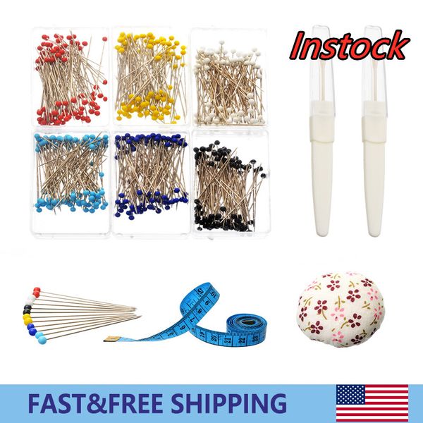 

1 set 6 color glass needle pin quilt set hand tool sewing needles for crafting sewing household diy accessories, Black