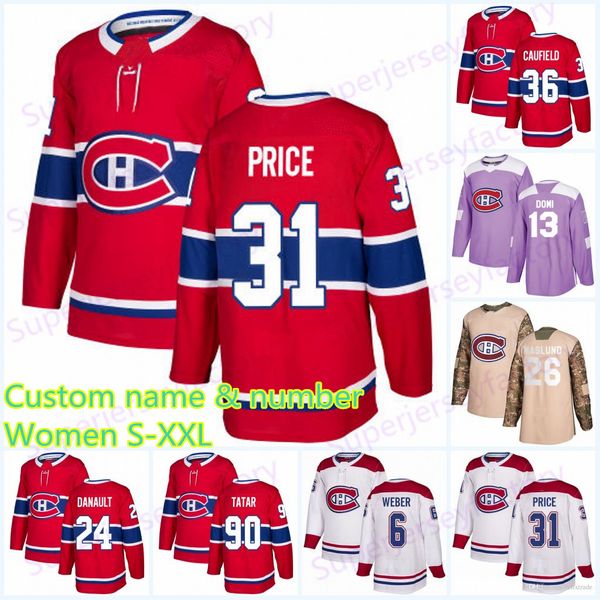

women 31 carey price montreal canadiens jersey 13 max domi 6 shea weber 11 brendan gallagher 92 jonathan drouin kinkaid hockey jerseys, Black;red