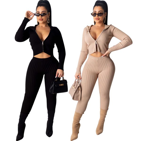 

autumn and winter fashionable women's two piece pants,night & club lady's two piece sets,zipper and hat beauty, White