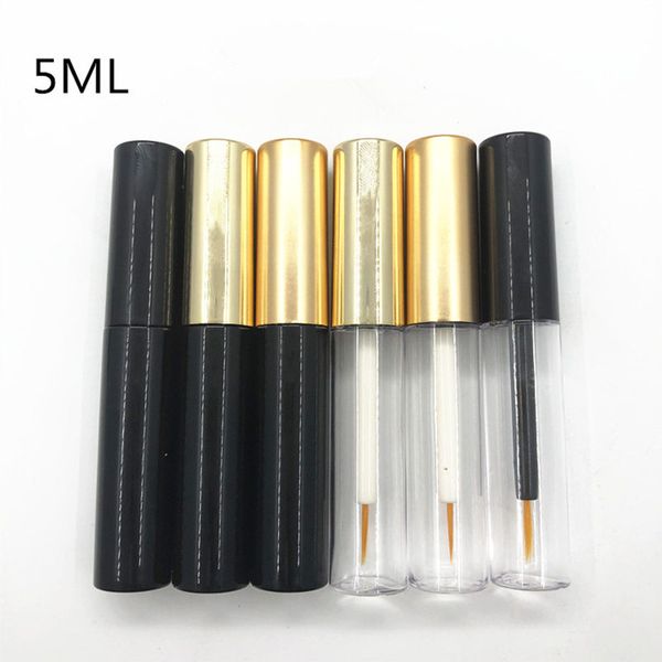 

5ml empty eyelashes eyeliner tube container vials bottle black clear diy mini lip gloss split bottle f3365