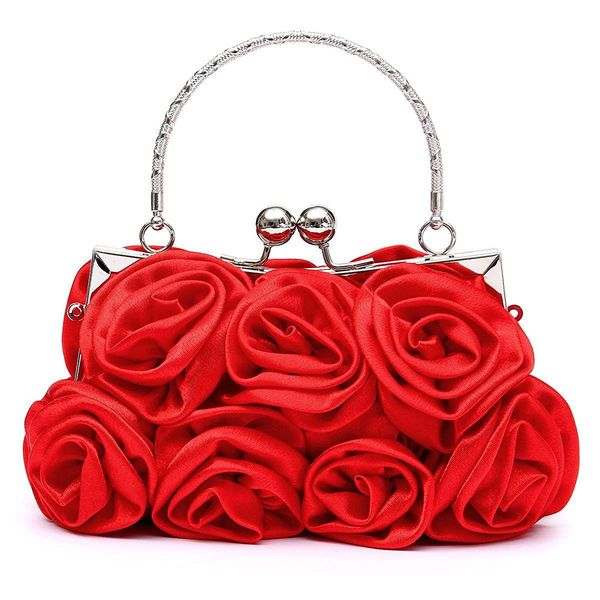 

floral ladies clutch bag women evening party bag prom bridal diamante baguette