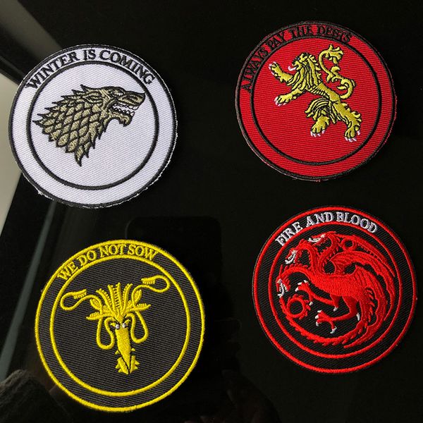 

game of thrones embroidery patches sewing iron on applique badge clothes patch for jackets jeans garment bag t-shirt decoration