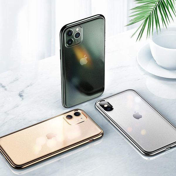 

enchapado ultra delgado caso mate para iphone 11 pro max xs xr x suave protector de silicona de tpu para iphone 6, 6s 6 7 8 plus xs amx