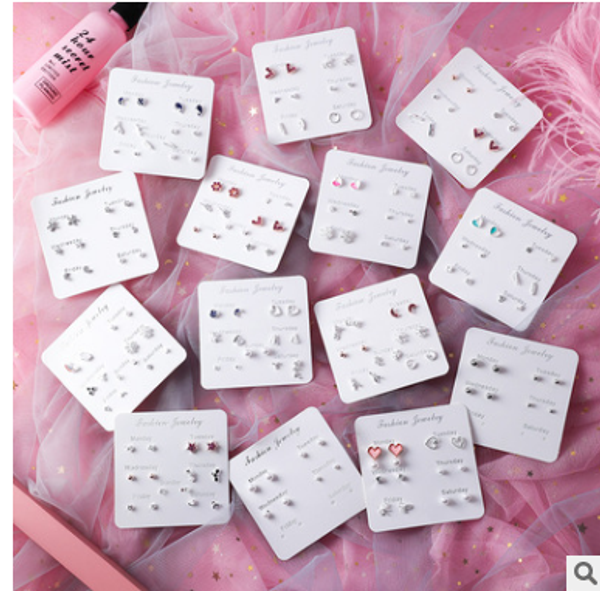 

лучшие продажи мило мини свежего joker прохладного сочетания недели набор небольшой серьга, Golden;silver