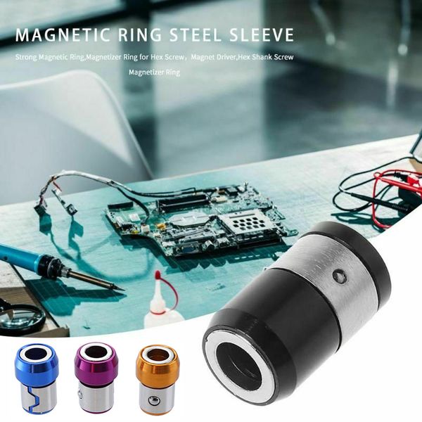 

magnetic screwdriver ring 1/4" 6.35mm metal strong magnetizer screwdrivers bits heads lock screws magnetizer ring l9