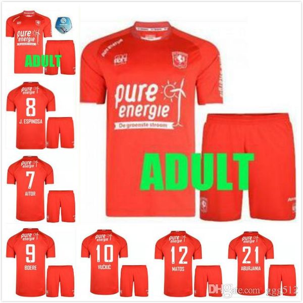 

комплект для взрослых 19 20 твента энсхеде трикотажных изделий футбола 2019 2020 дома j.espinosa # 9 boere vuckic # 12 матуша # 21 aburjania, Black;yellow