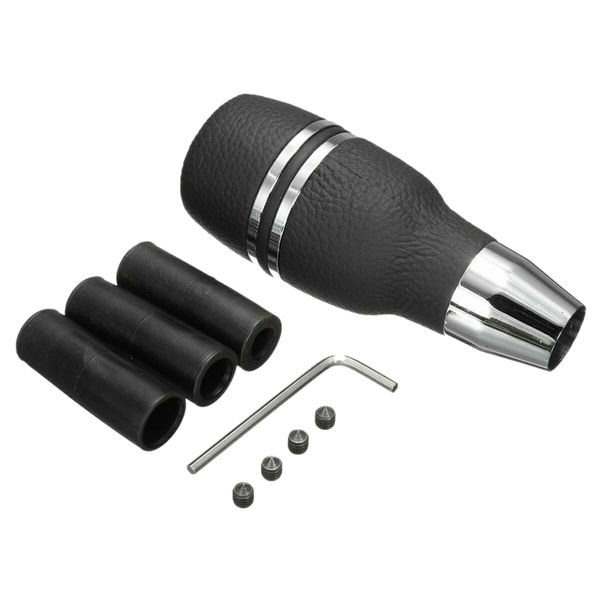 

black leather universal car automatic gear stick shift knob shifter lever