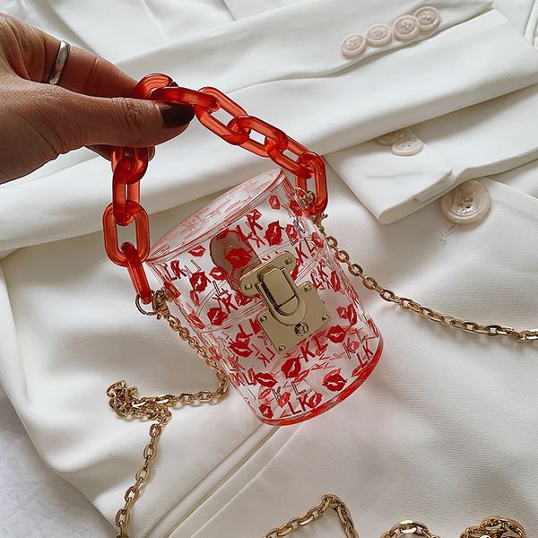 

pvc mini bag 2020 spring new print acrylic one-shoulder messenger bag korean version trendy lipstick coin purse